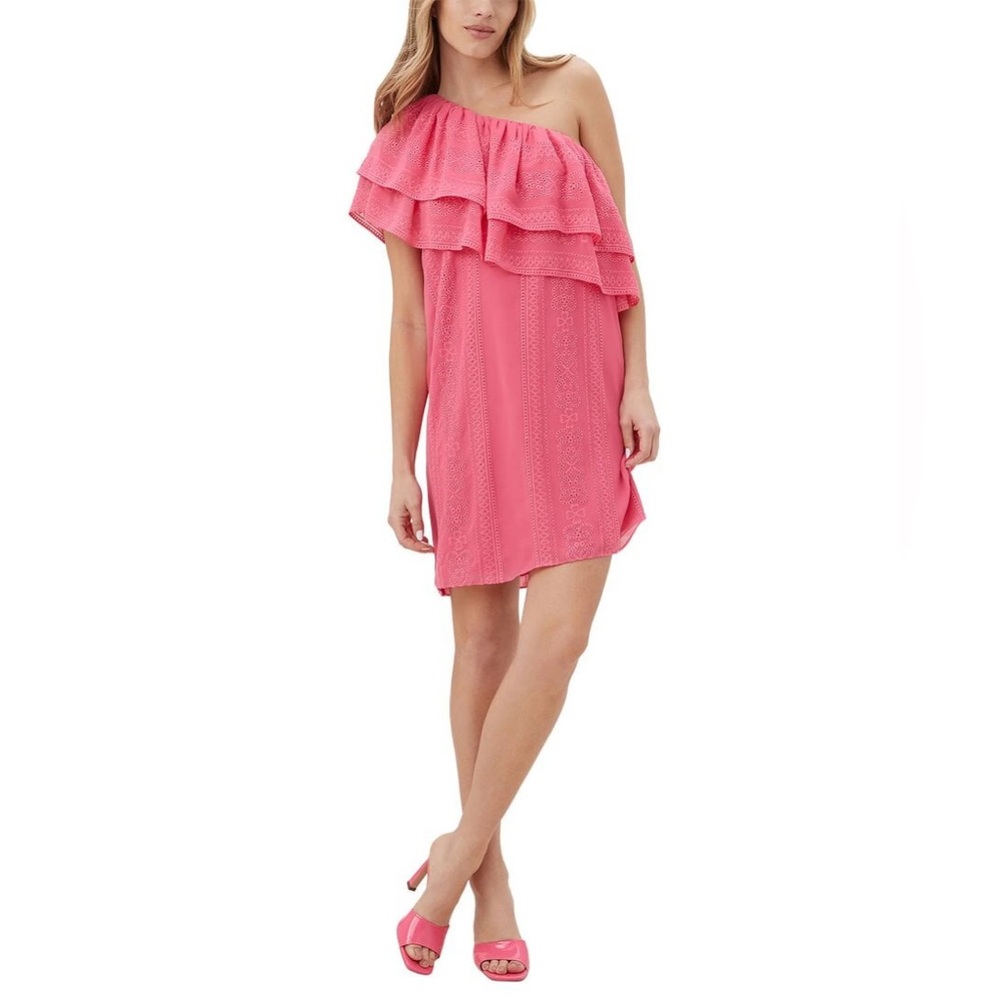 Trina Turk NWT One-Shoulder Ruffle Phebe Mini Dress